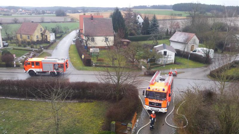 Wohnhausbrand in Neukirchen Feuerwehr Ansbach